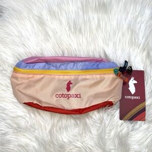 cotopaxi multicolor pastel waist pack - pink, lavender, yellow, peach, red